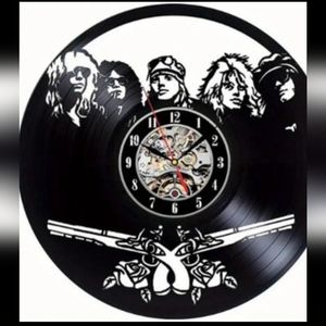 Vinyl classic rock vintage cut out clock